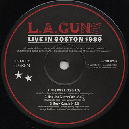 LA Guns LP Live in Boston 1989 D